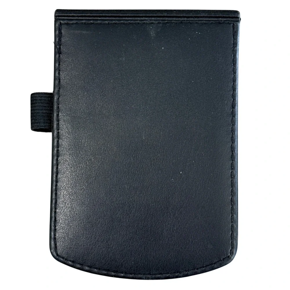 Adobe Leeds 9100-66 Notepad Card Holder Pen Loop Black Faux Leather Tech Swag